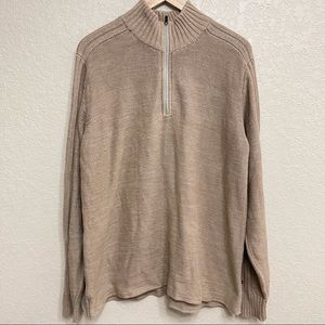 Columbia Tan knit half zip sweater L